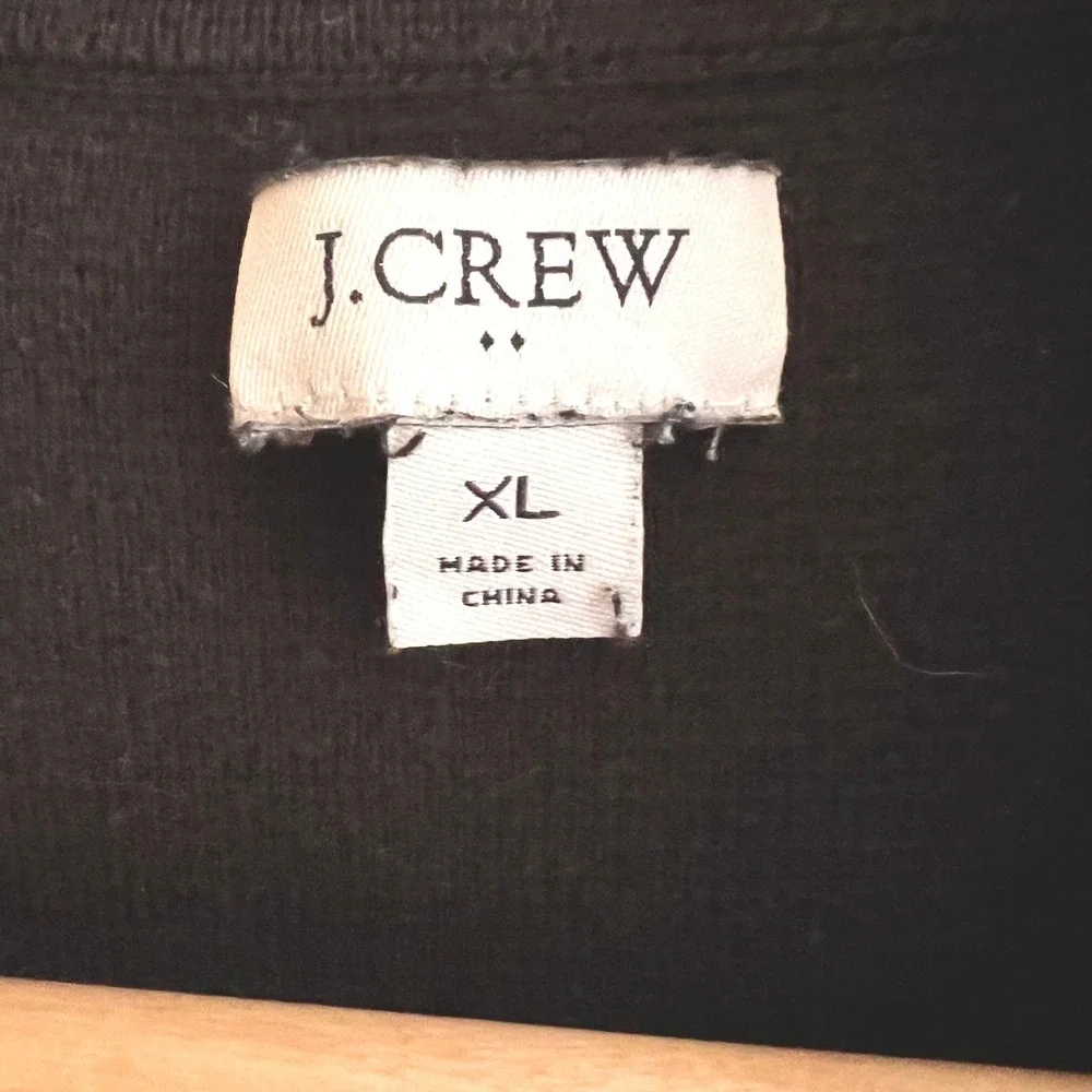 J. Crew Juliette Sweater Blazer Black Cotton Knit Cardigan Duster Jacket XL
